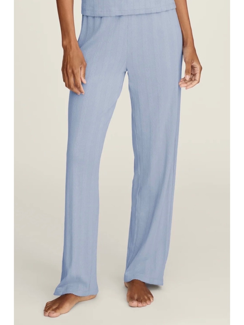 Petite Plume Pointelle Pima Cotton Pant Light Blue Lounge Pants NWT size M